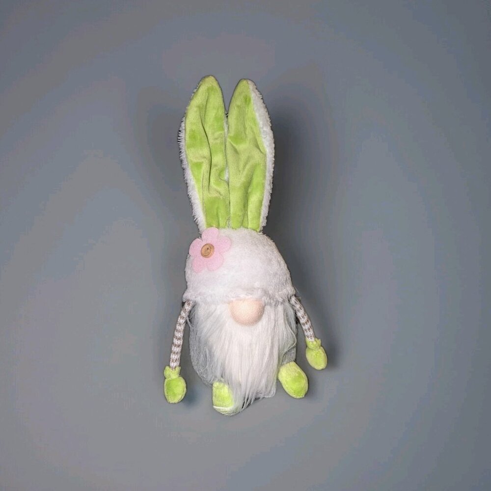 Funoasis Gnomes Green Bunny 13 inches Easter Theme Decor Cute Pastels